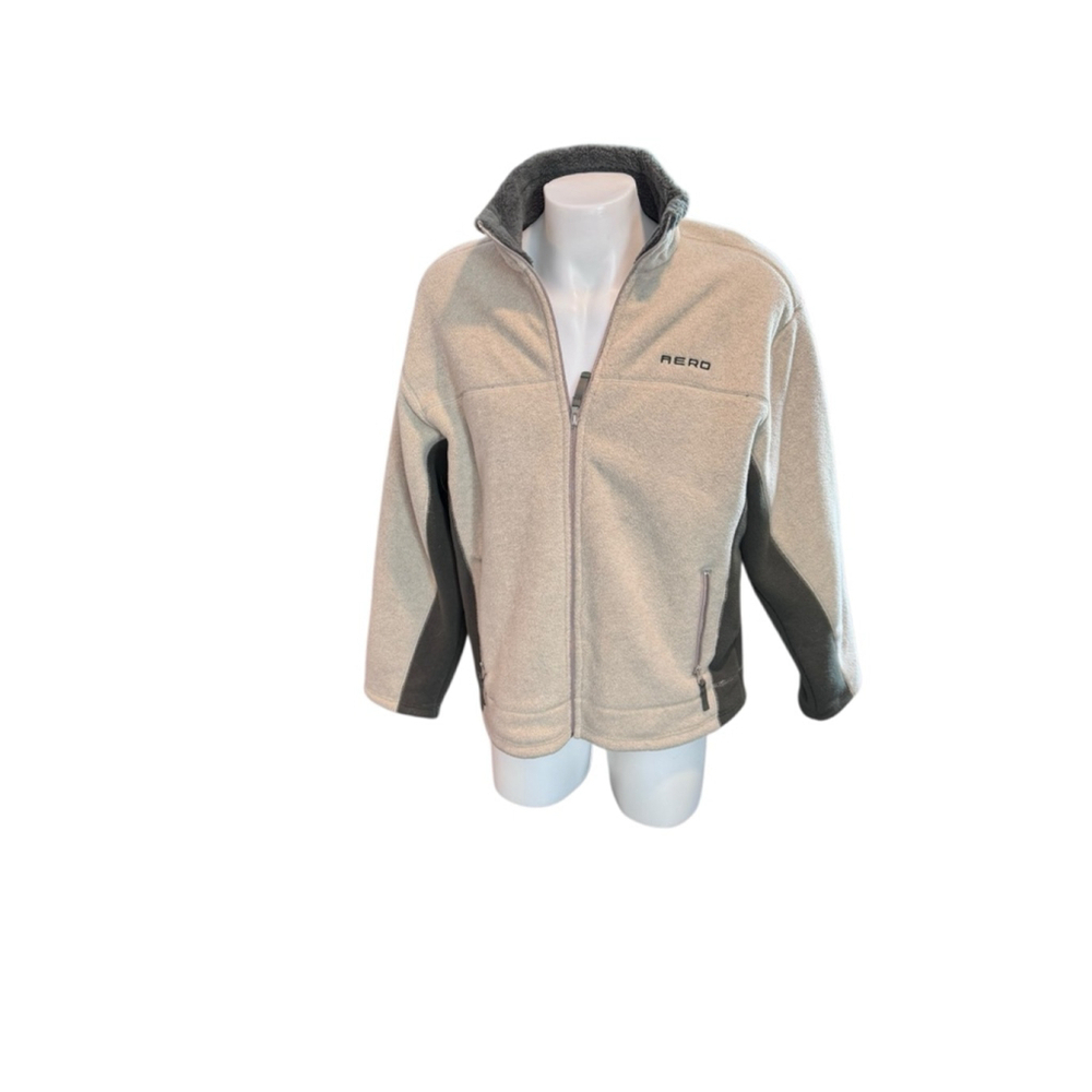 Men's Aeropostale Beige Gray thick Fleece Jacket L